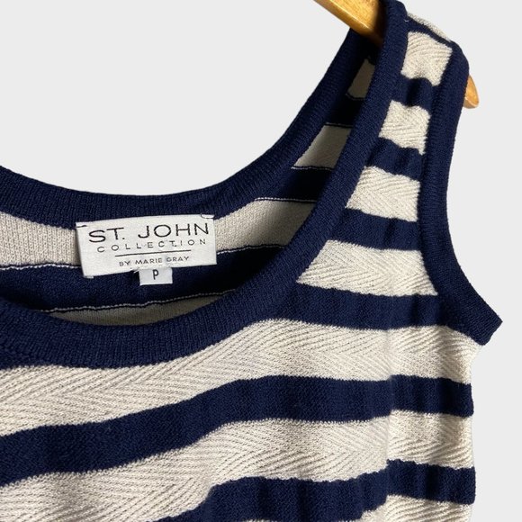 𝅺st John Collection Striped Nautical Cropped Knit Tank - Picture 4 of 8